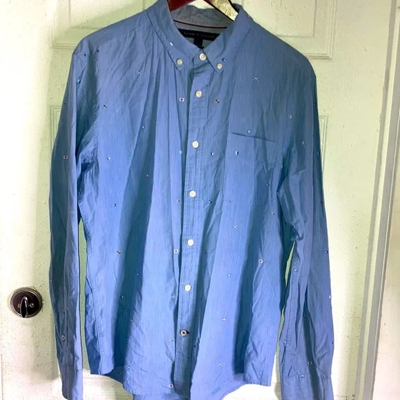 Tommy Hilfiger | Shirts | Tommy Hilfiger Nautical Marine Yacyt Flags Dress  Button Down Shirt Custom Fit L | Poshmark